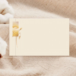 Carte remerciement décès couleur crème épis de blé