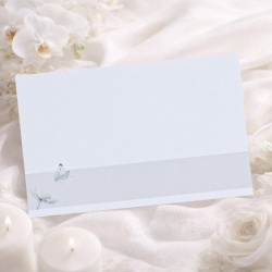 Carte remerciement deuil fleur blanche et papillon