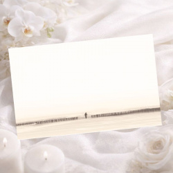 Carte remerciement décès promenade sur la plage