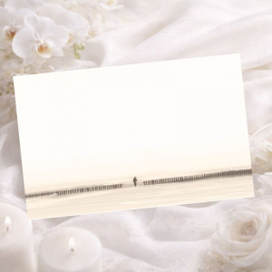 Carte remerciement décès promenade sur la plage