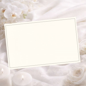 Carte remerciement décès couleur crème avec fin liseré gris