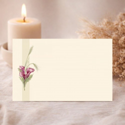 Carte remerciement après condoléances arum pourpre