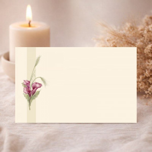 Carte remerciement après condoléances arum pourpre