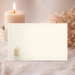 Carte remerciement décès illustrée d'une bougie