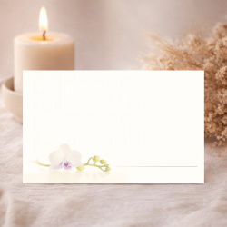 Carte remerciement deuil orchidée blanche