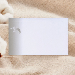 Carte remerciement décès illustration mouette en dégradé de gris