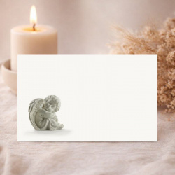 Carte pour remercier après des condoléances, illustration chérubin endormi