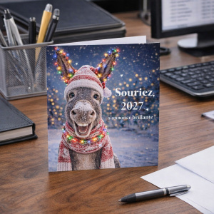 Carte de voeux 2027 humoristique, pour entreprise