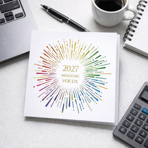 Carte de voeux 2027 multicolore
