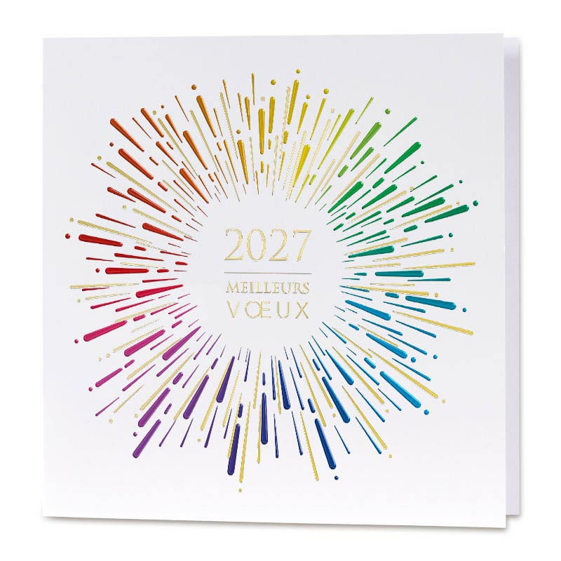 Carte de voeux 2027 pleine de couleurs et dynamique