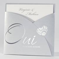 Invitation argentée pour vos 25 ans de mariage
