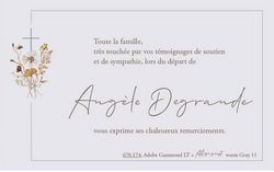 Carte remerciement décès fleurs séchées et croix, pour témoigner votre reconnaissance pour le soutien reçu après des obsèques