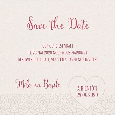 Carte save the date