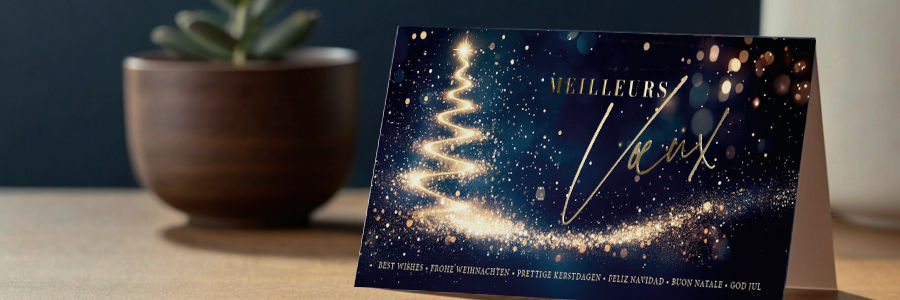 Carte de voeux festive à personnaliser pour entreprise
