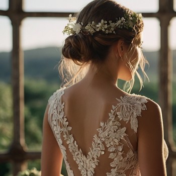 Robe de mariée dentelle style bohème, vue de dos