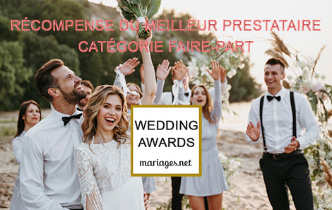 Wedding Awards mariages.net catégorie faire-part mariage pour mesfairepart.com